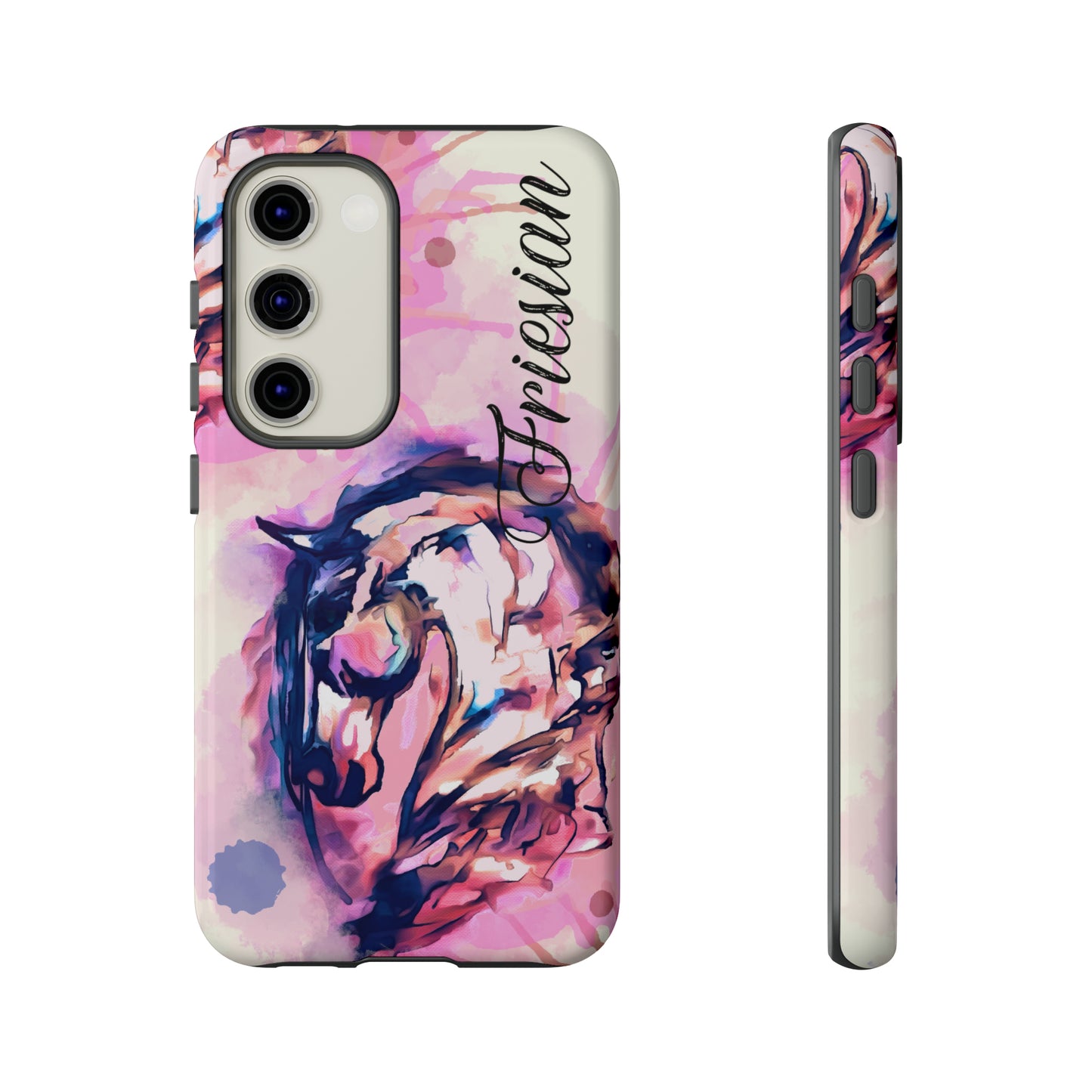 Friesian Watercolor Flower crown Horse Horse Lover Gift Study Tough Case Phone Case.