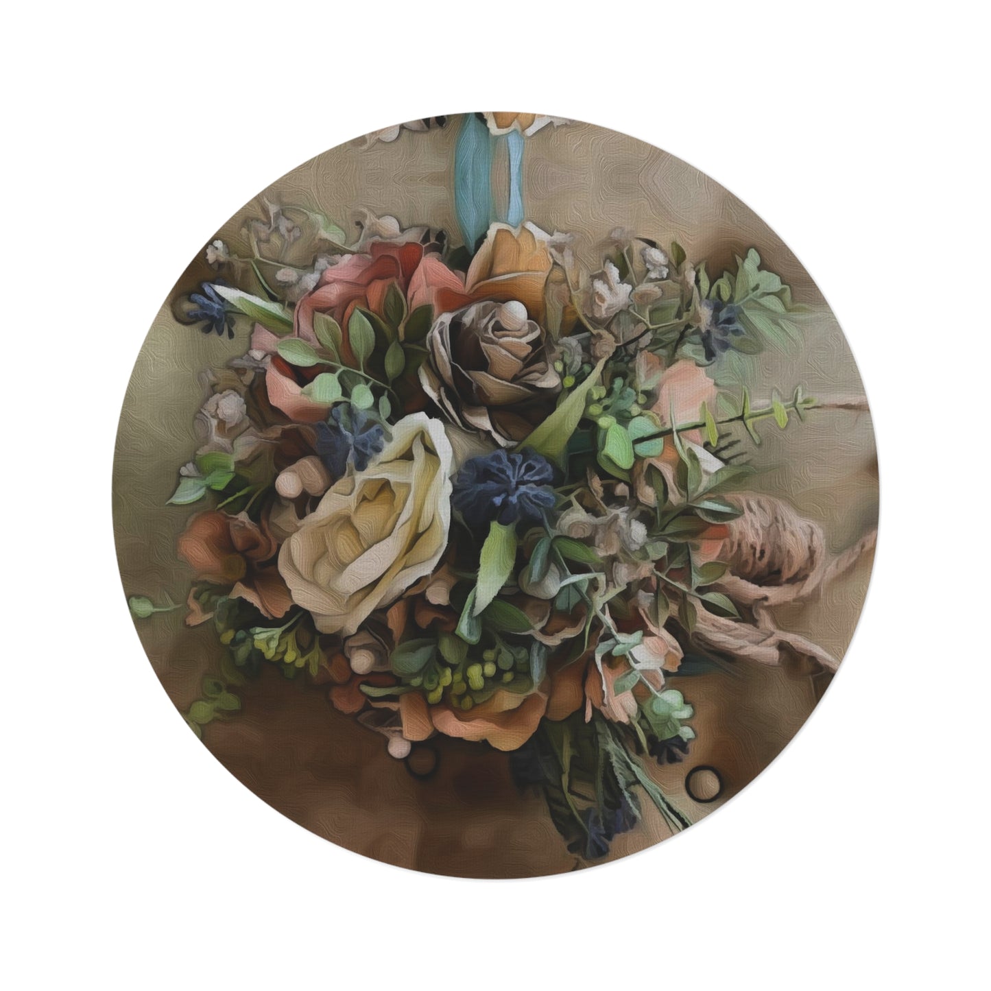 Original Equestrian Art Round Rug. My original Artwork printed on a rug. Home Decor.