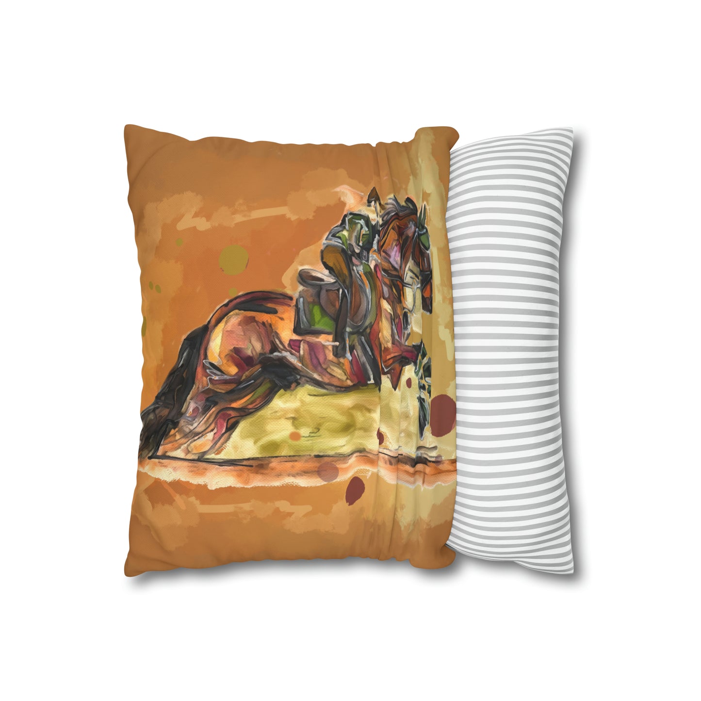 Hunter Jumper Fox and Hound Double sided equestrian bit pattern Polyester PILLOW CASE Pillow Cover 24x24