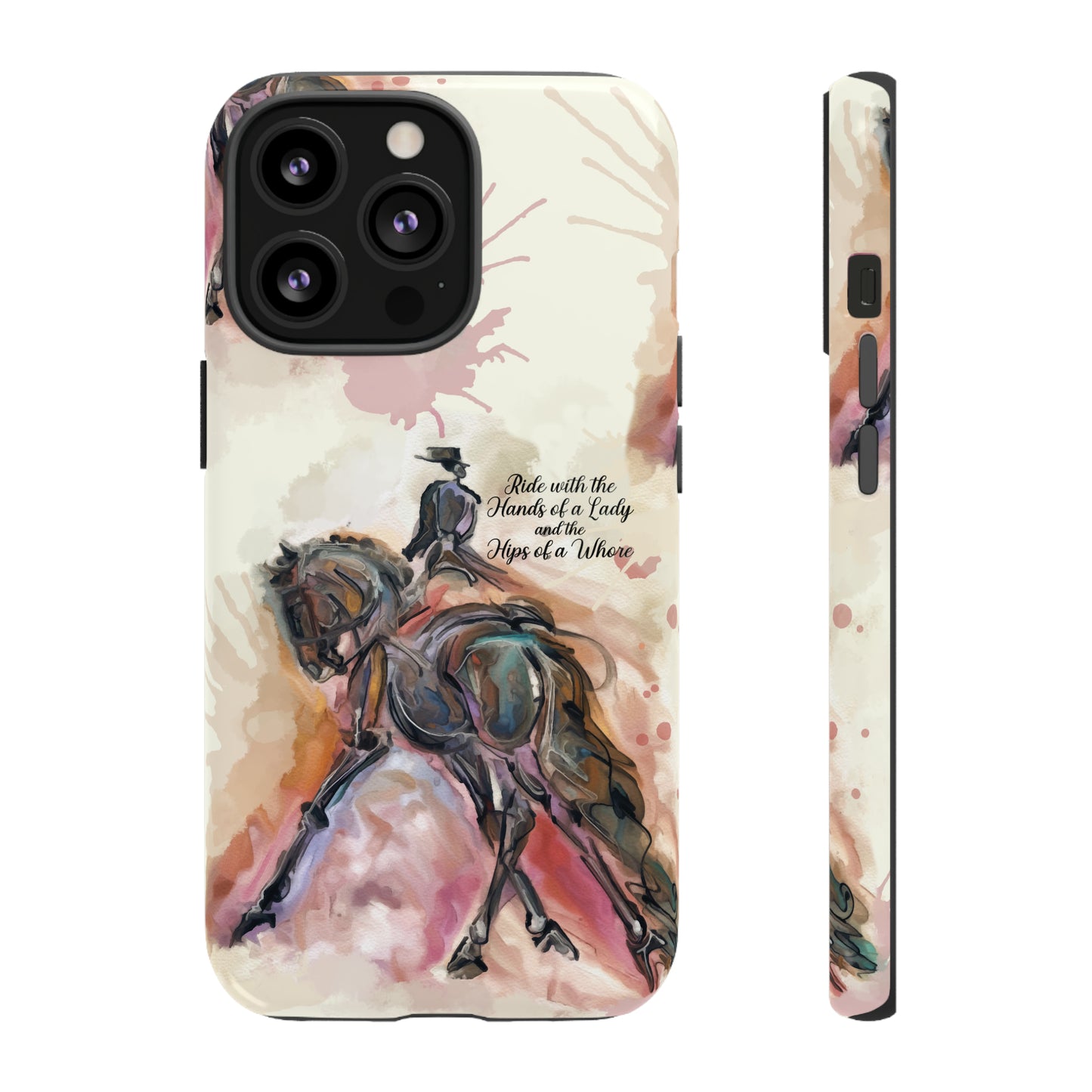 Raunchy Dressage Watercolor Horse Horse Lover Gift Study Tough Case Phone Case.