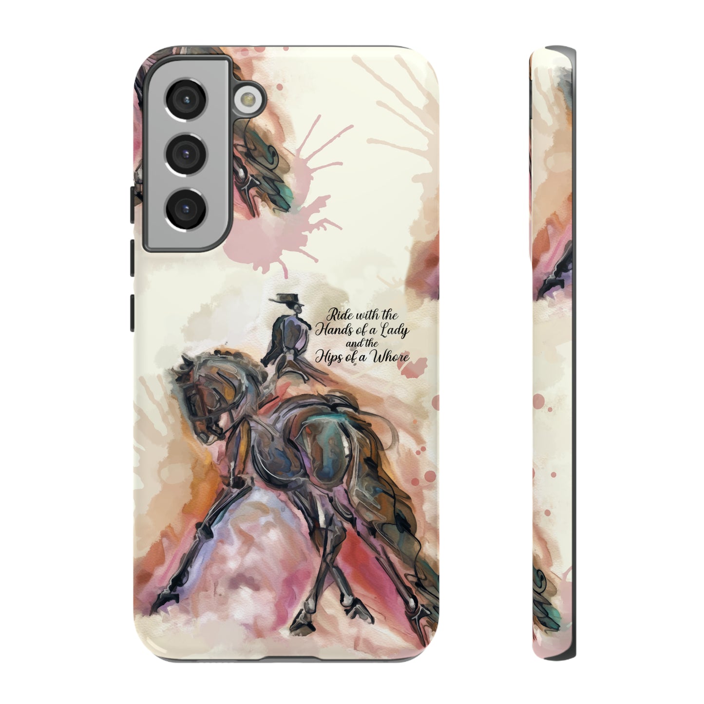 Raunchy Dressage Watercolor Horse Horse Lover Gift Study Tough Case Phone Case.