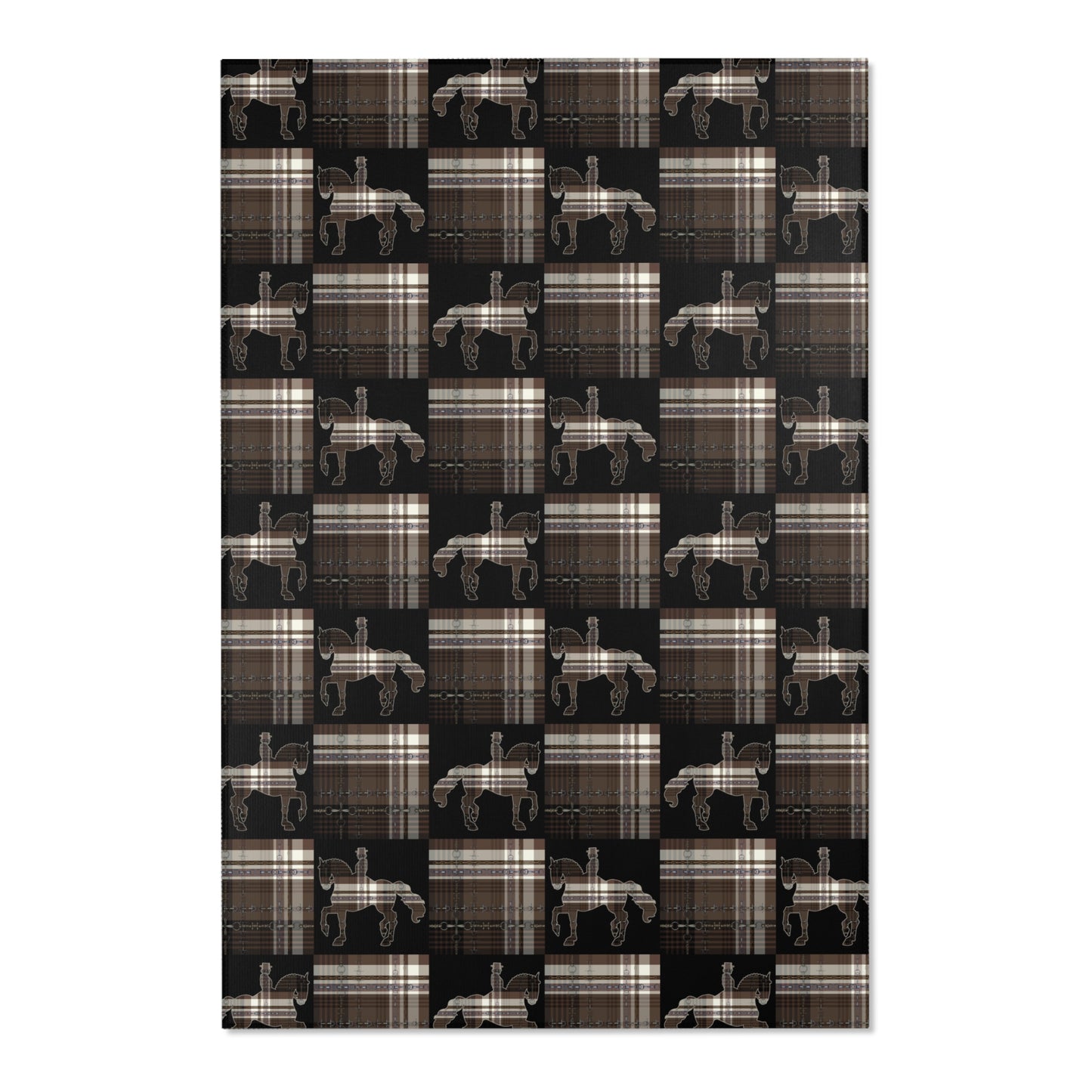 Dressage Piaffe snaffle Bit Plaid Rug - Show Stall Mat - Tack Room Rug - Horse Lovers Gift - Practice your Test Dressage Rug