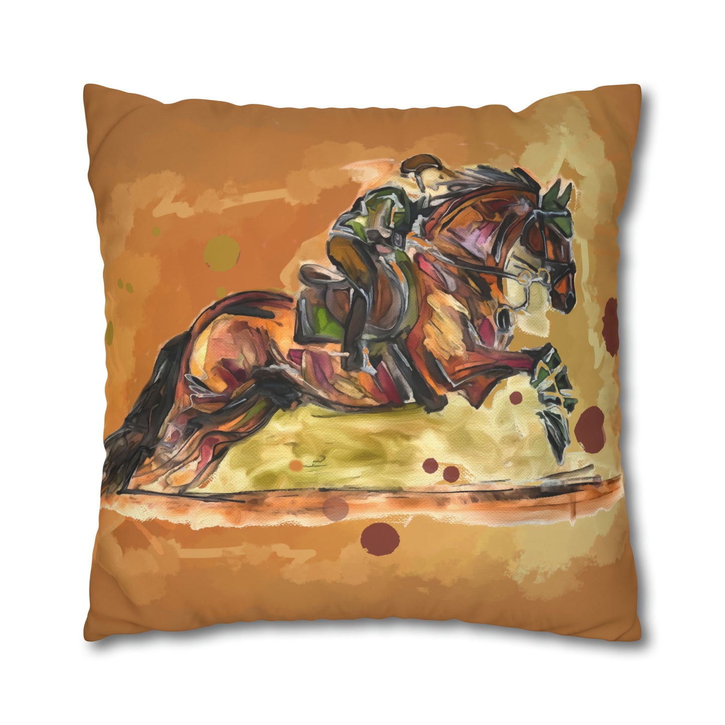Hunter Jumper Fox and Hound Double sided equestrian bit pattern Polyester PILLOW CASE Pillow Cover 24x24