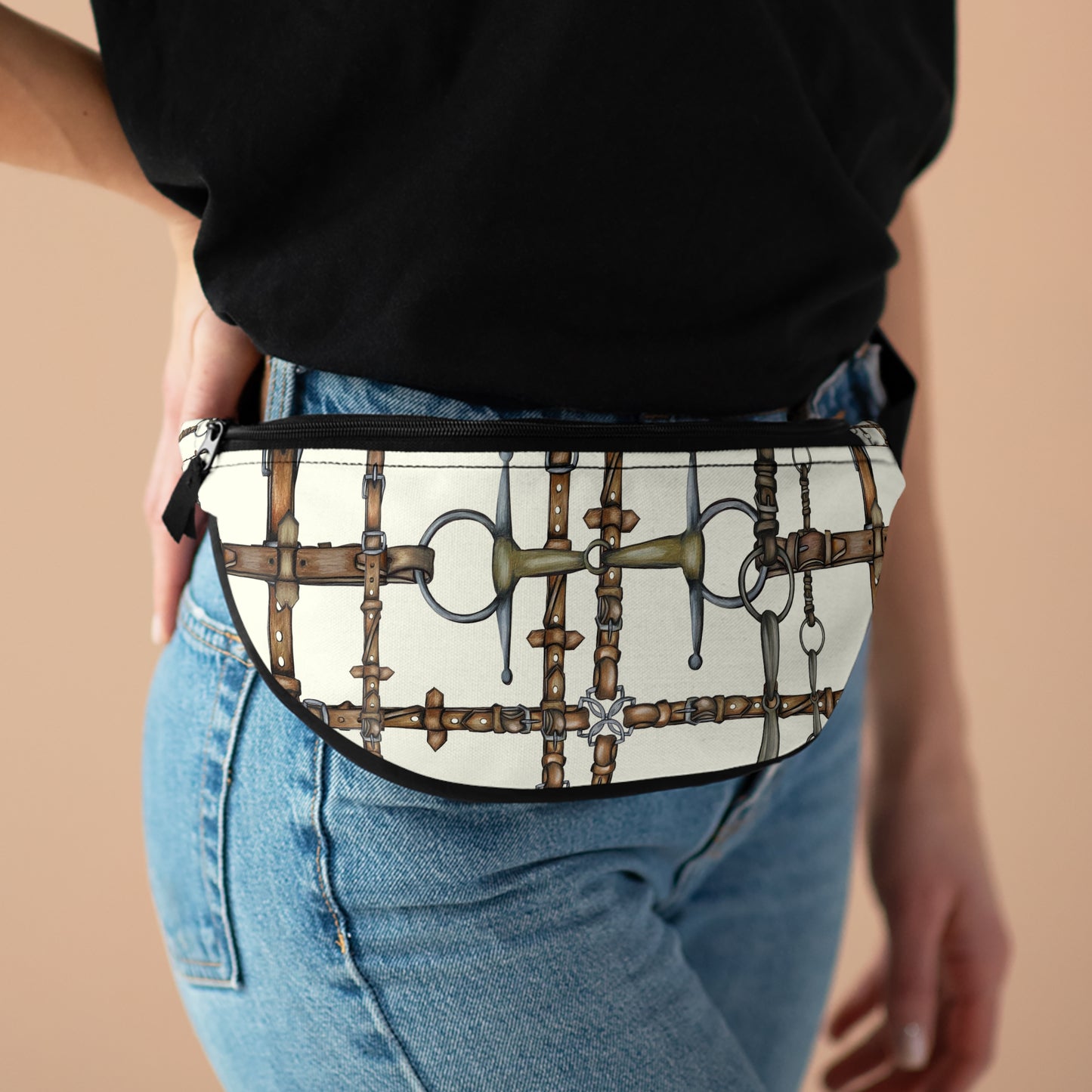 Snaffle Bit Style Treat Bag Fanny Pack Polyester -Leather Available. Horse Lover Gift