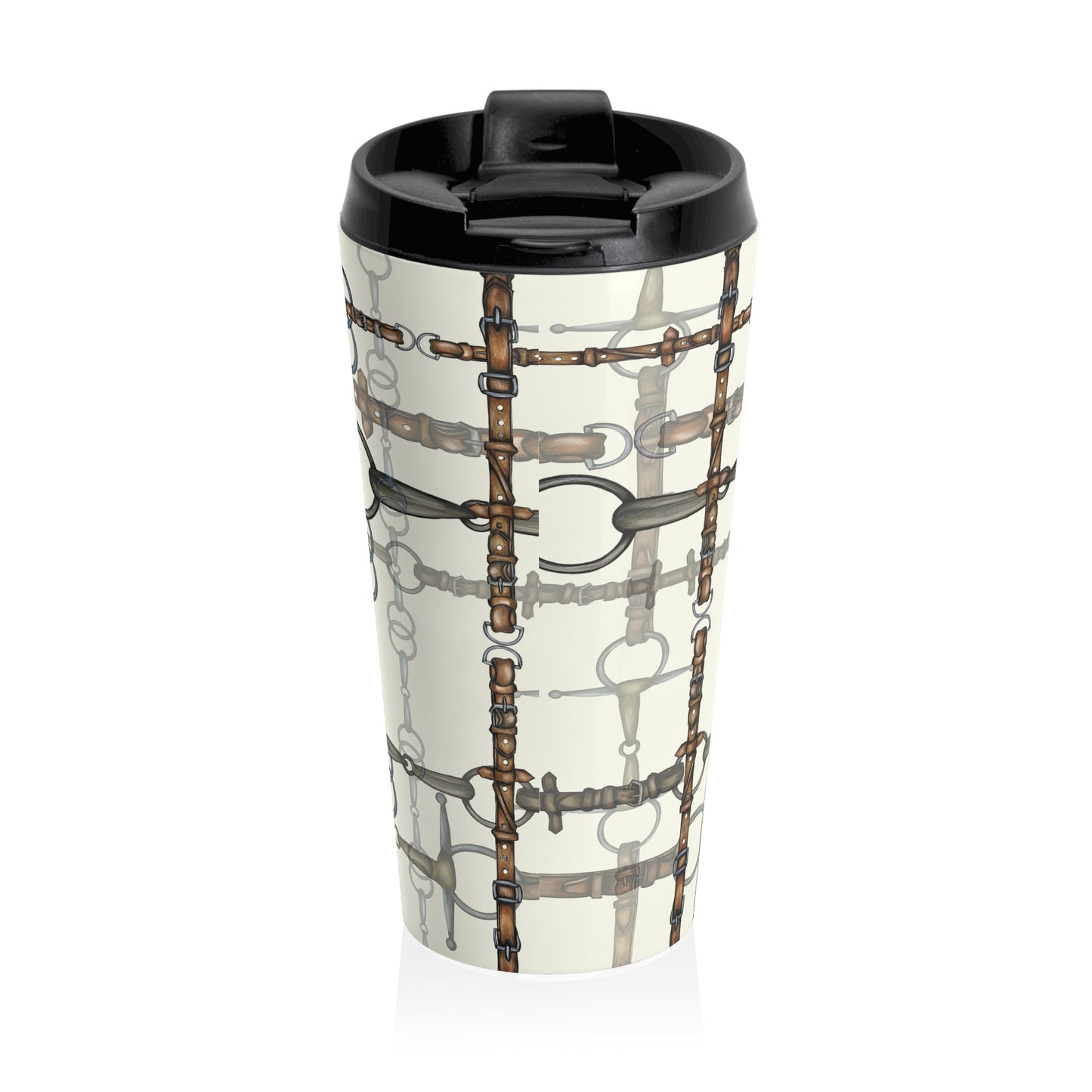 Customizable Chaos Bit Ivory Stainless Steel Travel Mug