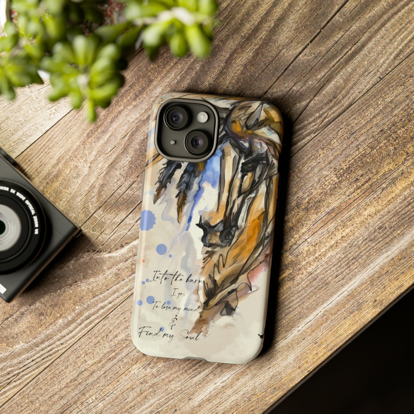 Inspirational Watercolor Horse Horse Lover Gift Study Tough Case Phone Case.