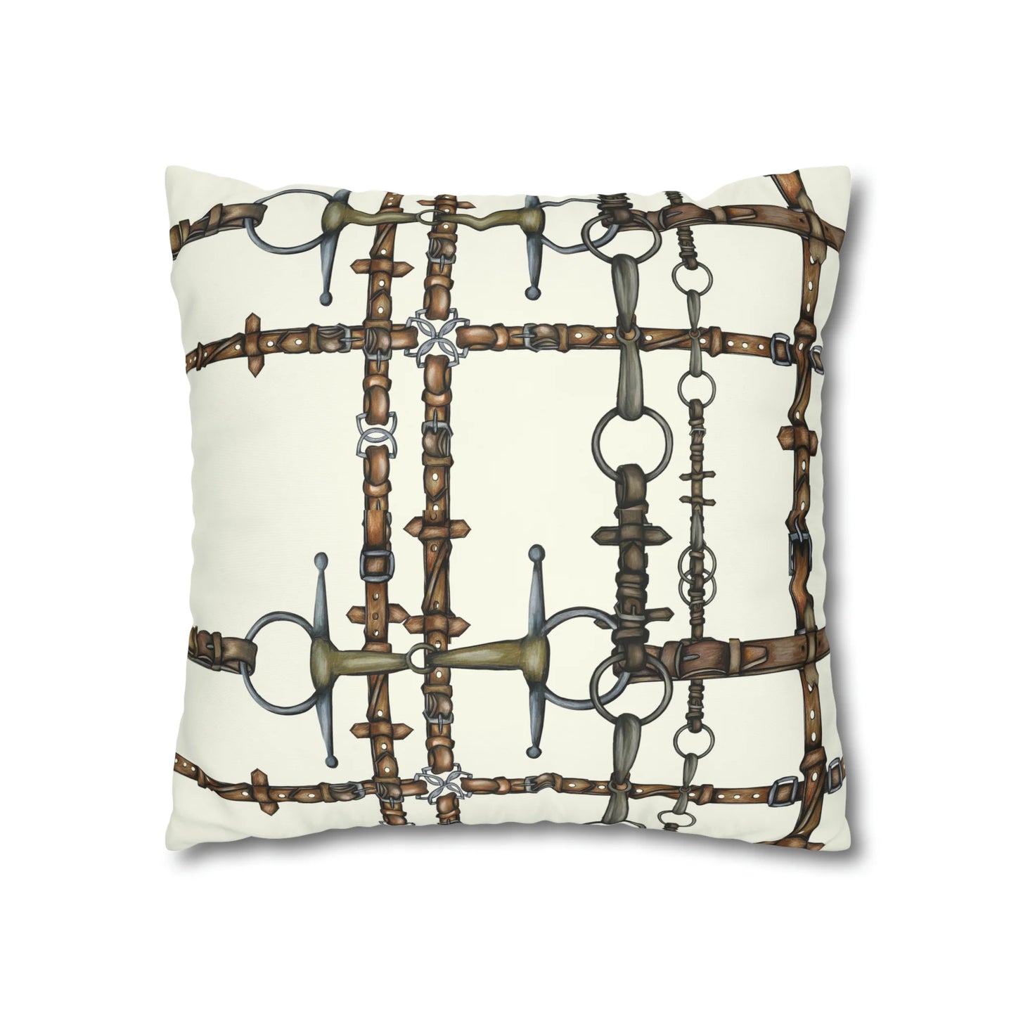 Double Sided Dressage Equestrian Chaos Bit Pillow Case