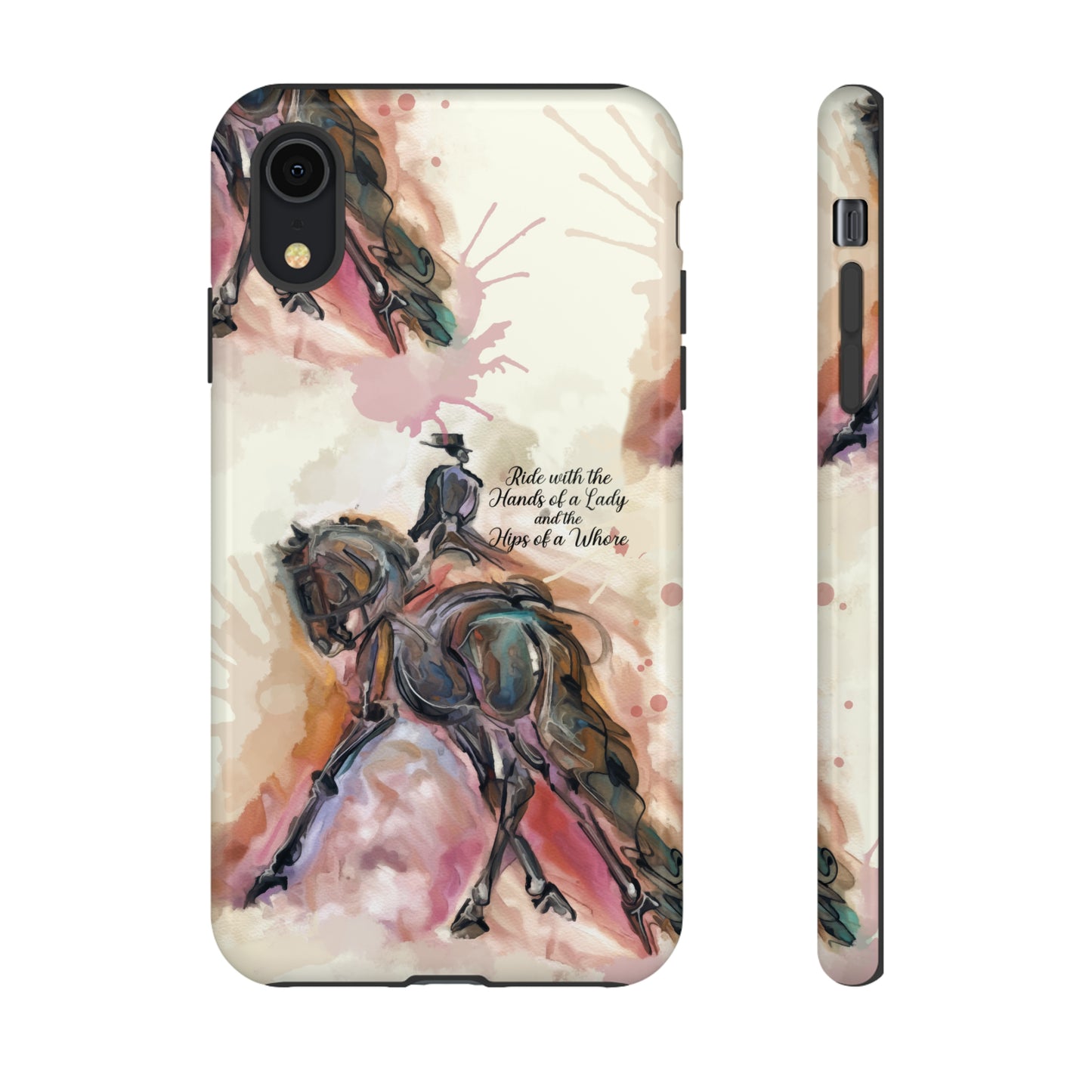 Raunchy Dressage Watercolor Horse Horse Lover Gift Study Tough Case Phone Case.