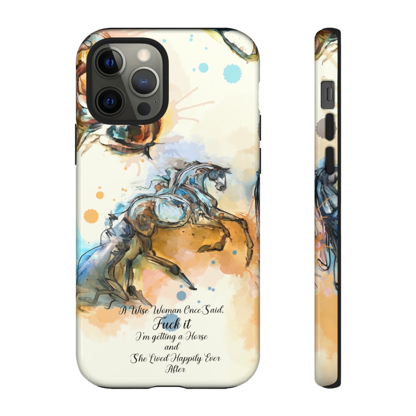 Swearing Watercolor Horse Horse Lover Gift Study Tough Case Phone Case.