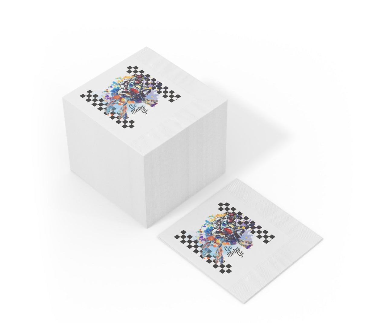 A Race Horse Kentucky Derby Run for the Roses Preakness triple Crown White Coined Napkins