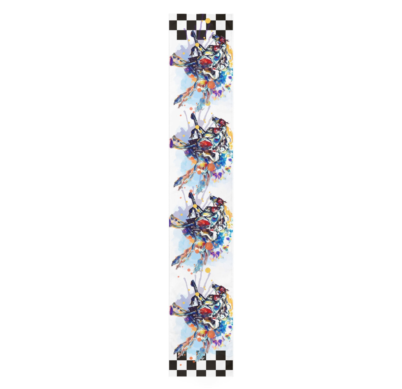 A Kentucky Derby Race Horse Art Motif Table Runner