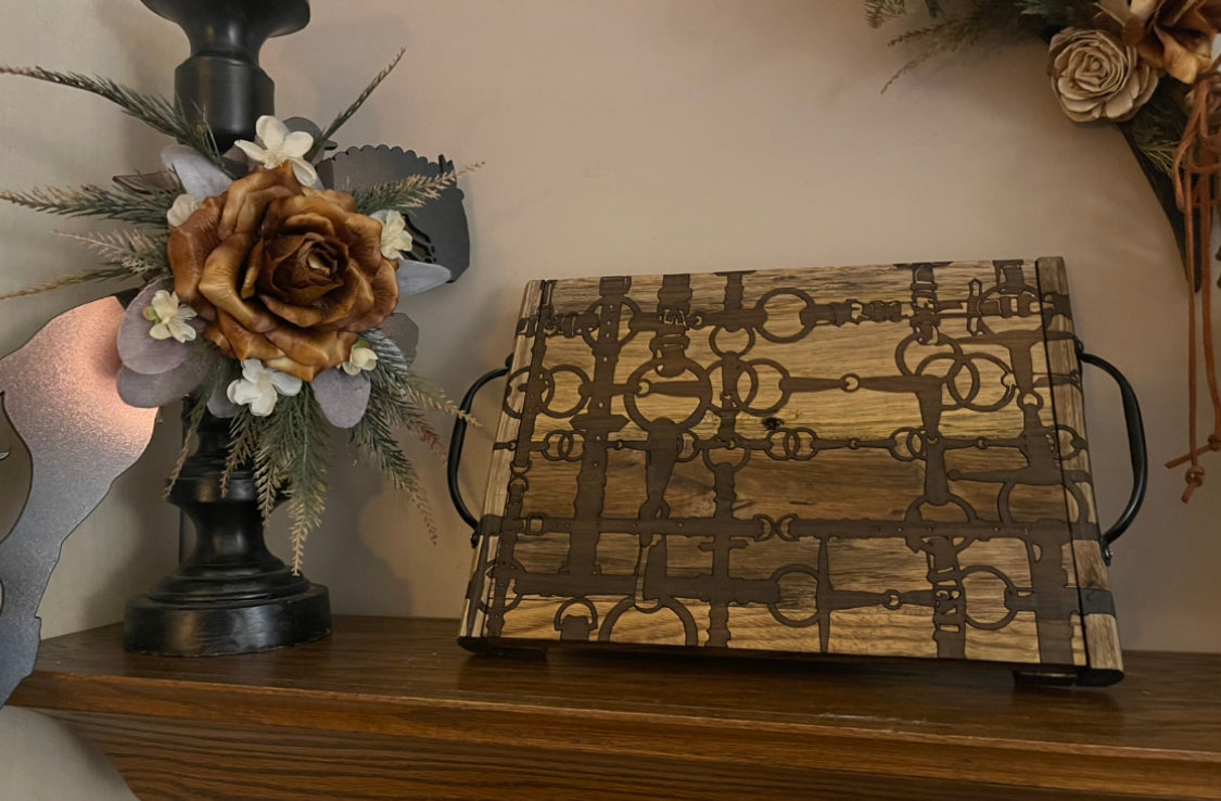 Equine Snaffle Bit Engraved Charcuterie Board