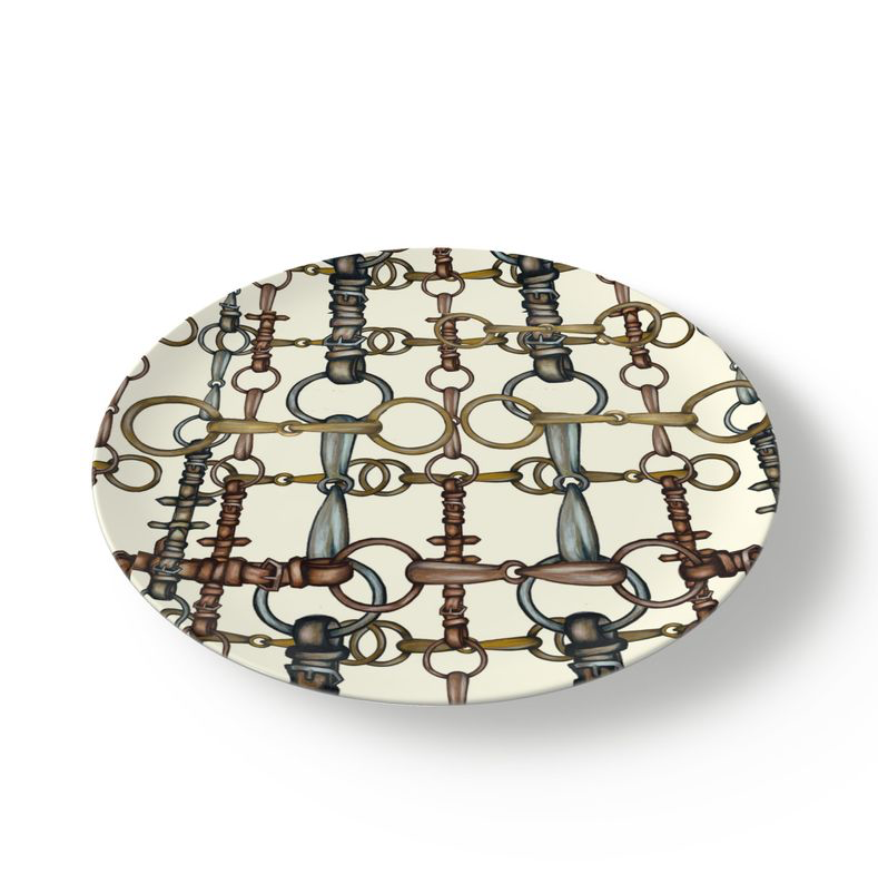 Ivory Equestrian Bit China Plates