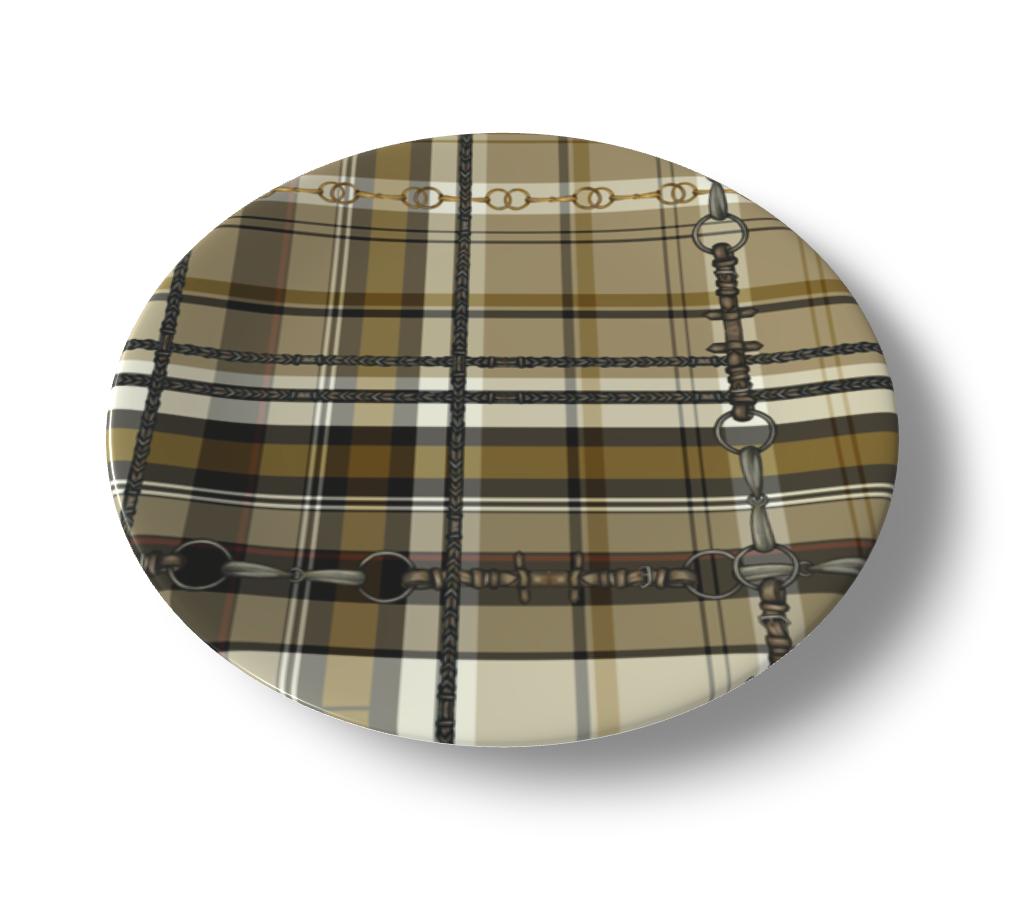 Copy of Brown Plaid Equestrian Bit China Plates