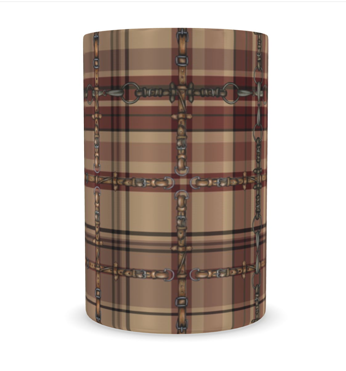 Farmhouse Luxury Wine Cooler, Equestrian Bit Plaid