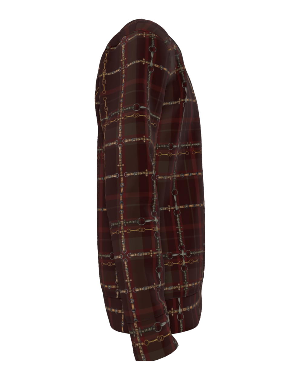 Burgandy Equestrian Random Bit Motif Sweatshirt