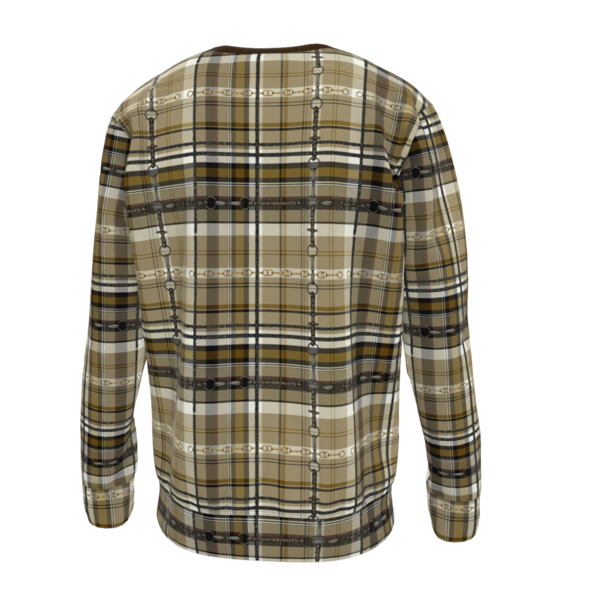 Yellow Ochre Equestrian Random Bit Motif Sweatshirt