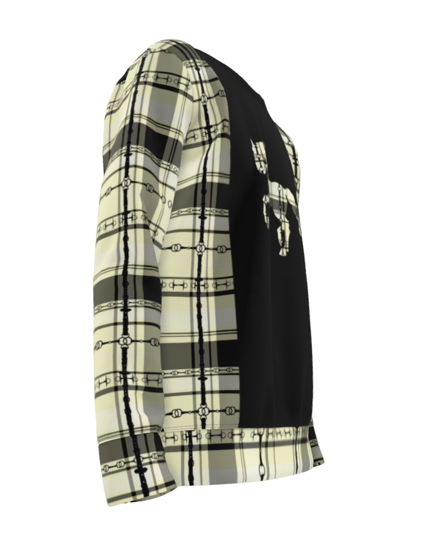 Dressage Black and Ivory Plaid Sweathshirt