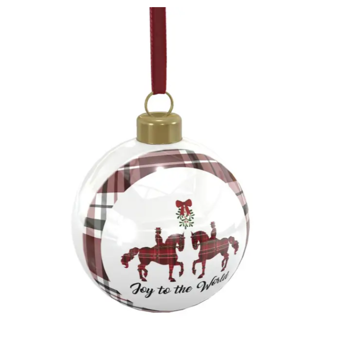 Joy to the World Bone China Ornament, Equestrian Christmas Tree Decor