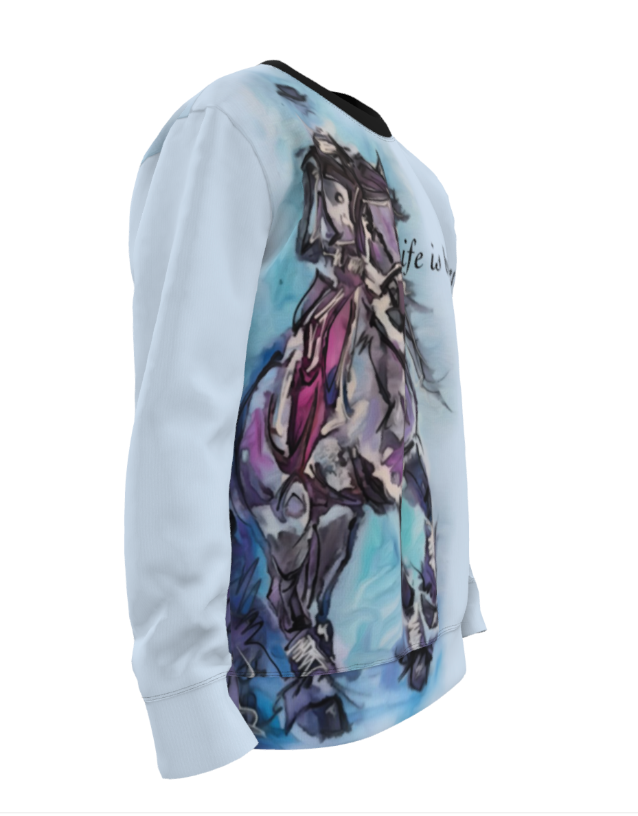 Life is Better When You Dance Together Watercolor Horse Sweatshirt