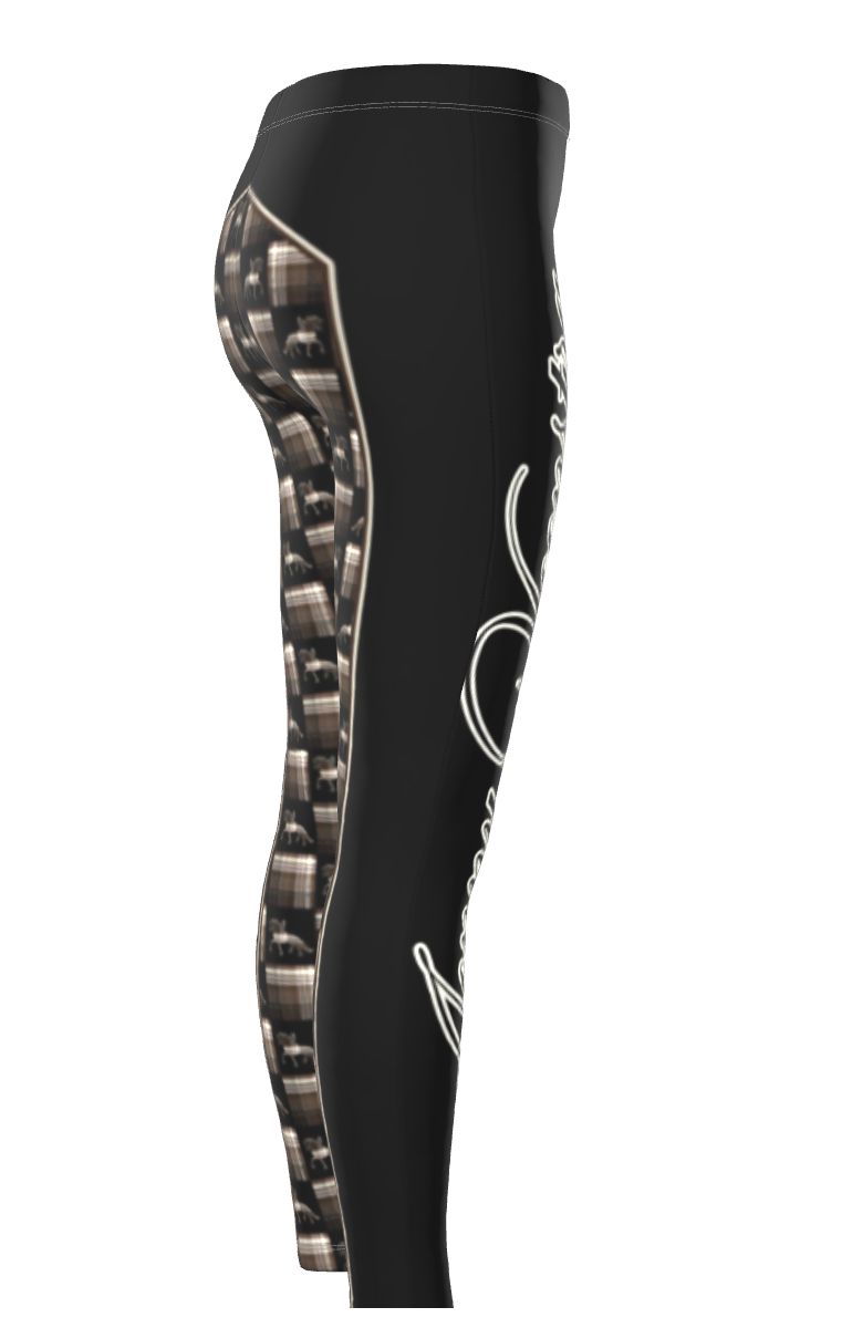 Jenny Veenstra Brown Friesian Plaid Equestrian Bit Faux Full Seat fashion leggings
