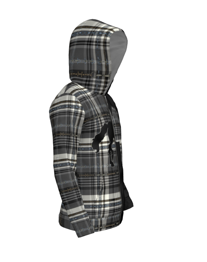 Black and Gray Half Horse Dressage Sporty Hoodie