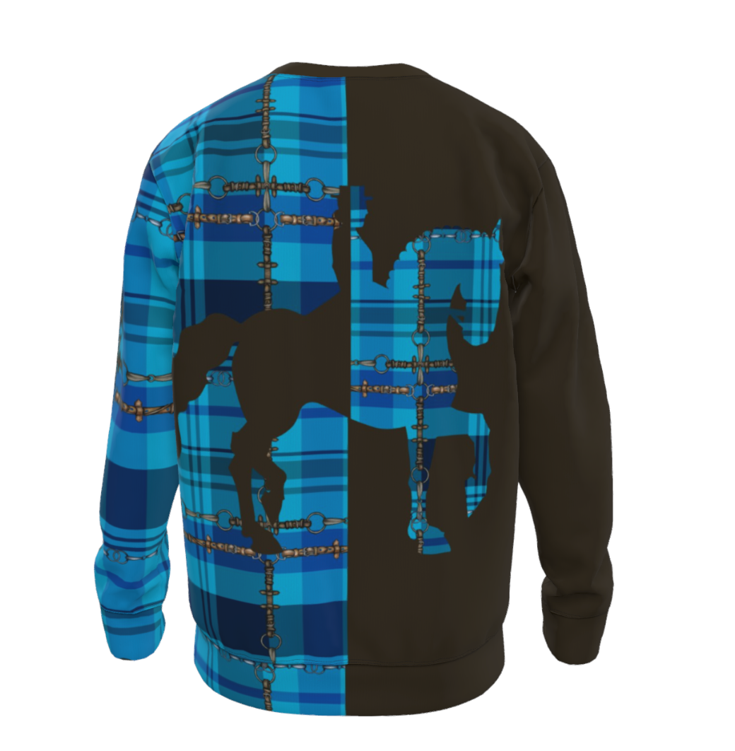 Blue and Brown Half Horse Equestrian Sweatshirt