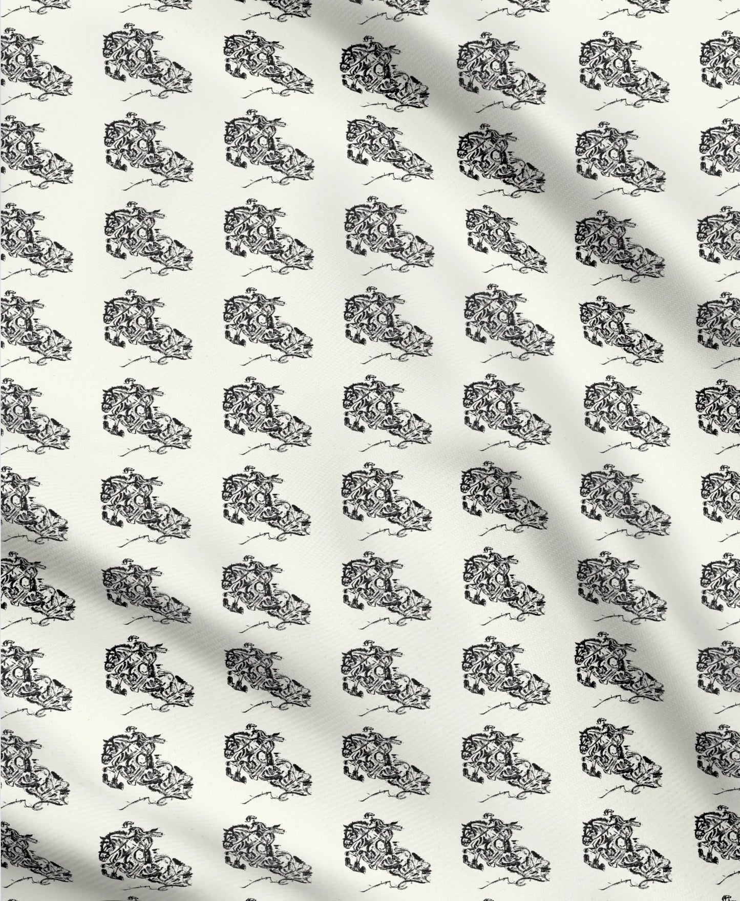 Jumping Horse Art Equestrian Fabric Luxury Equine Art for Custom Home Decor and Sewing Projects 42x36 inches Pure Cotton