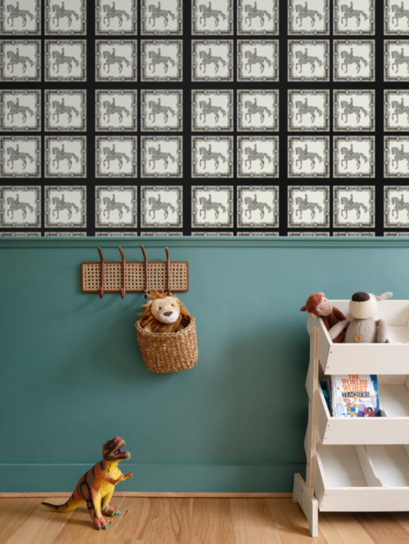 Dressage Horse Wallpaper Elegant Gray and Black Equestrian Home Decor