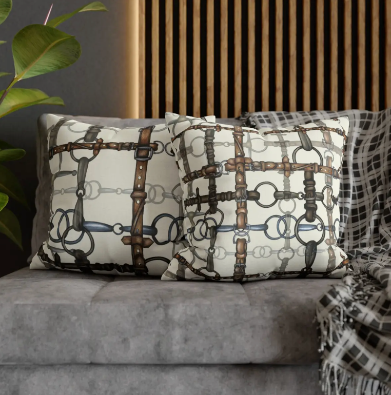 Double Sided Equestrian Chaos Bit Pillow Case