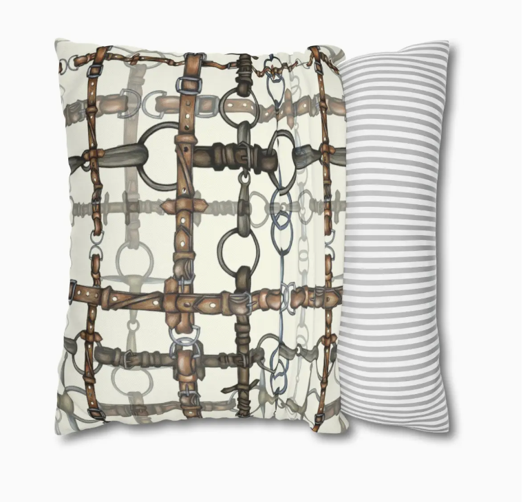 Double Sided Equestrian Chaos Bit Pillow Case