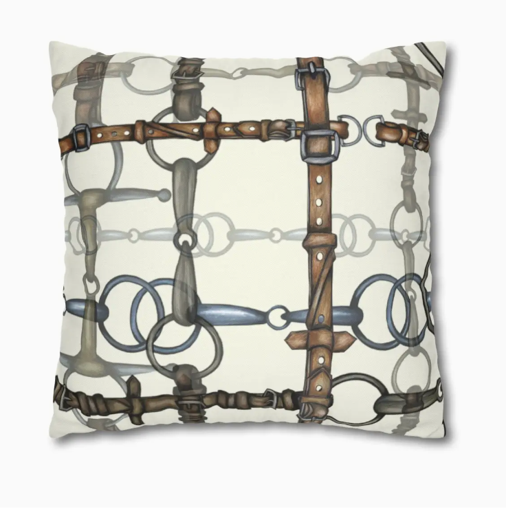 Double Sided Equestrian Chaos Bit Pillow Case