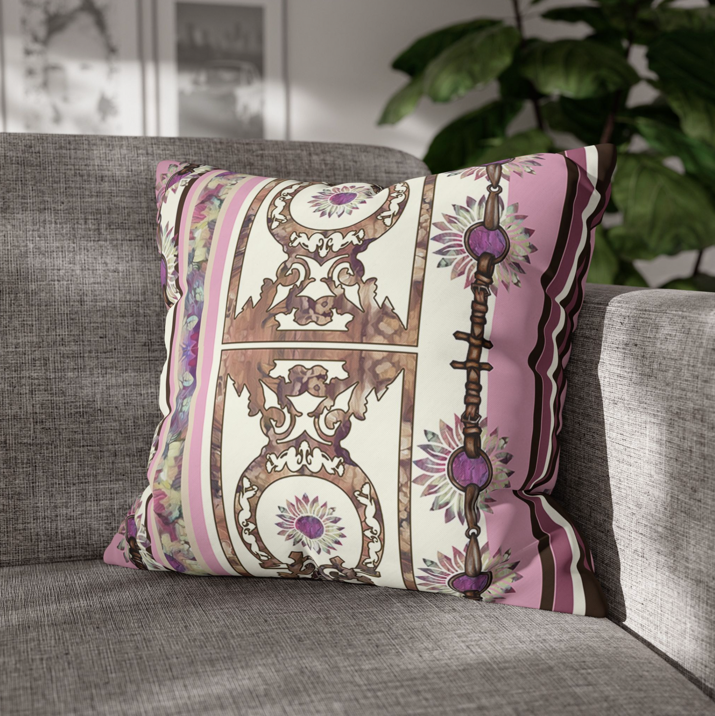 Cowgirl Dream Pillowcase Western/ English/ Hunter Jumper Maximalist Boho Equestrian Girls Bedroom Decor Horse Shoe Art Hippie Equestrian Artwork