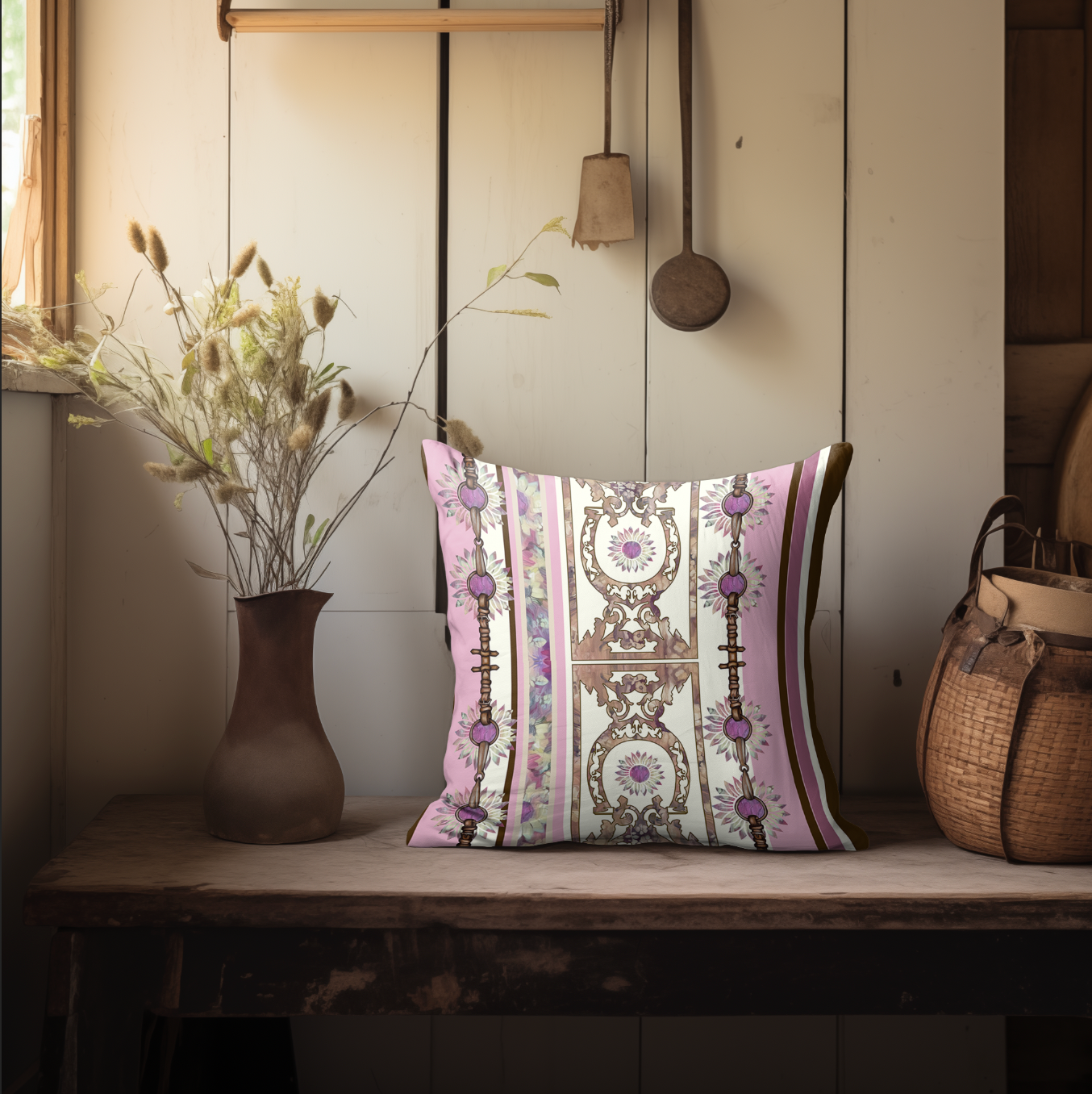 Cowgirl Dream Pillowcase Western/ English/ Hunter Jumper Maximalist Boho Equestrian Girls Bedroom Decor Horse Shoe Art Hippie Equestrian Artwork