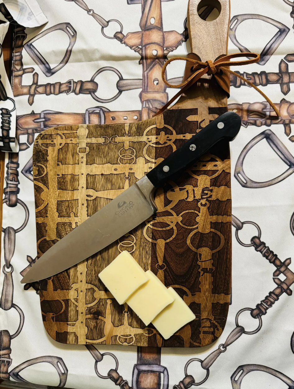 Equine Snaffle Bit Engraved Charcuterie Board - hatchet Cheese Serving Board Tray