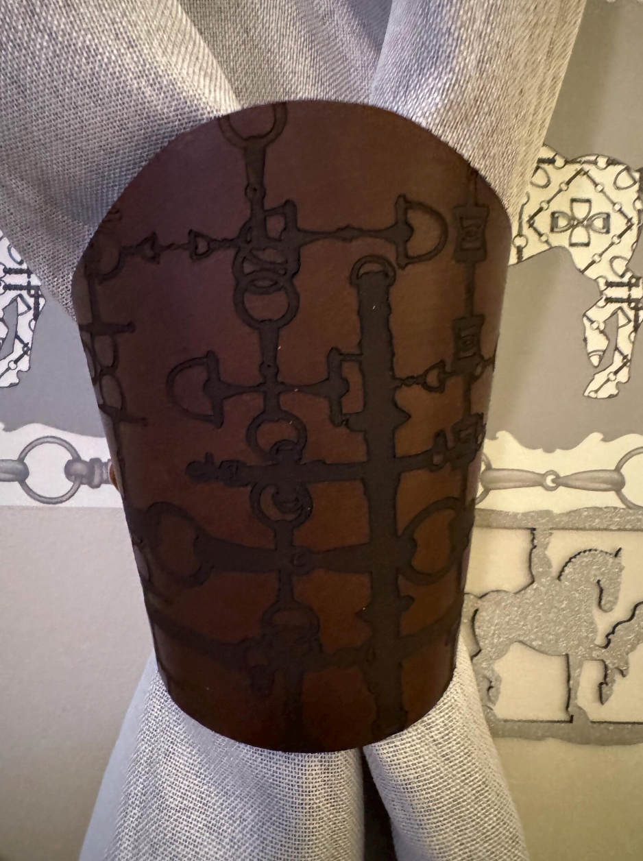 Leather Equestrian Curtain Tieback With Snaffle Bit design- Handmade Elegant Home Decor for Horse Lovers