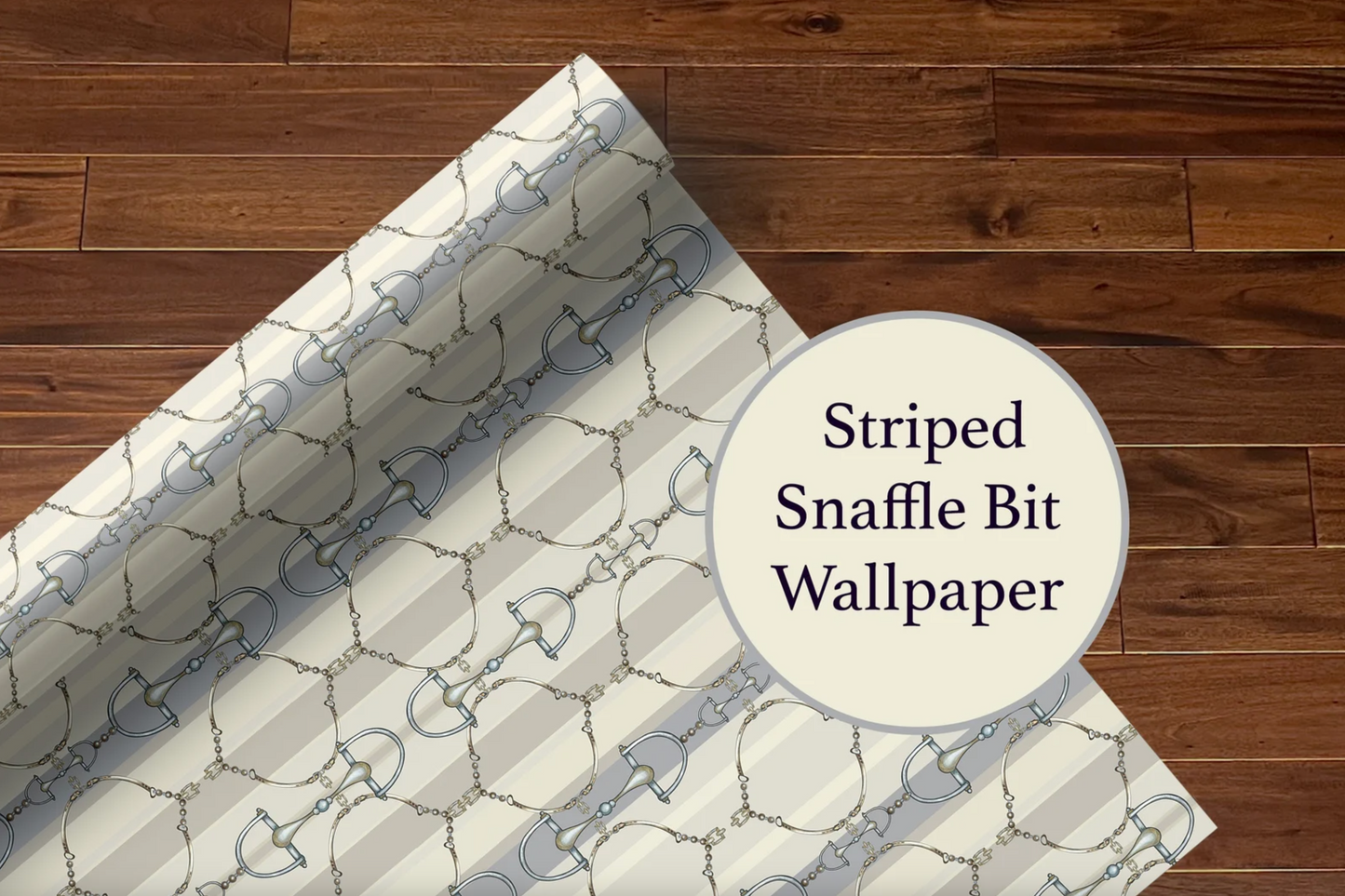 Linear Snaffle Bit Wallpaper Luxury Equestrian Home Decor Farmhouse Wall Accent Wallpaper Neutral Decor
