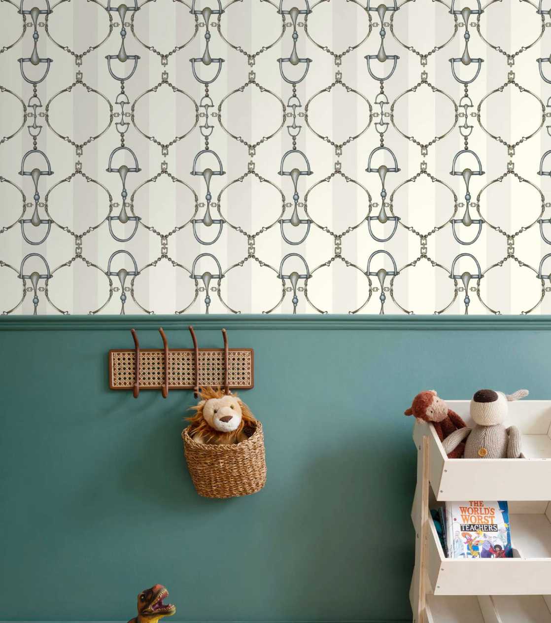 Ivory Snaffle Bit Wallpaper Luxury Equestrian Home Decor Farmhouse Wall Accent Wallpaper Neutral Decor