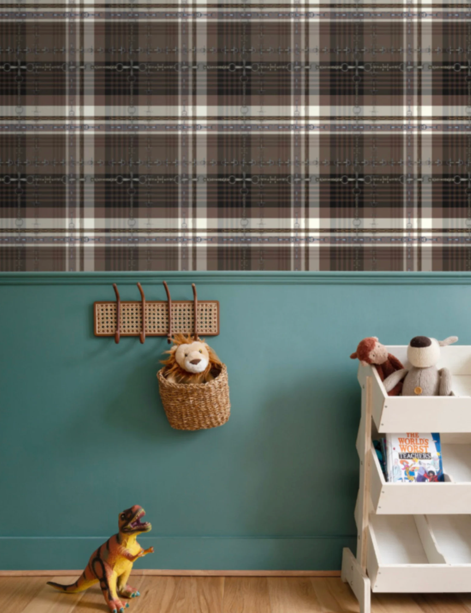 Brown Black Wallpaper Bit and Rein Pattern Luxury Equestrian Home Decor