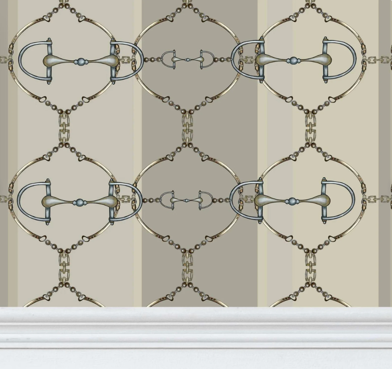 Neutral Snaffle Bit Wallpaper Luxury Equestrian Home Decor Farmhouse Wall Accent Wallpaper Neutral Decor