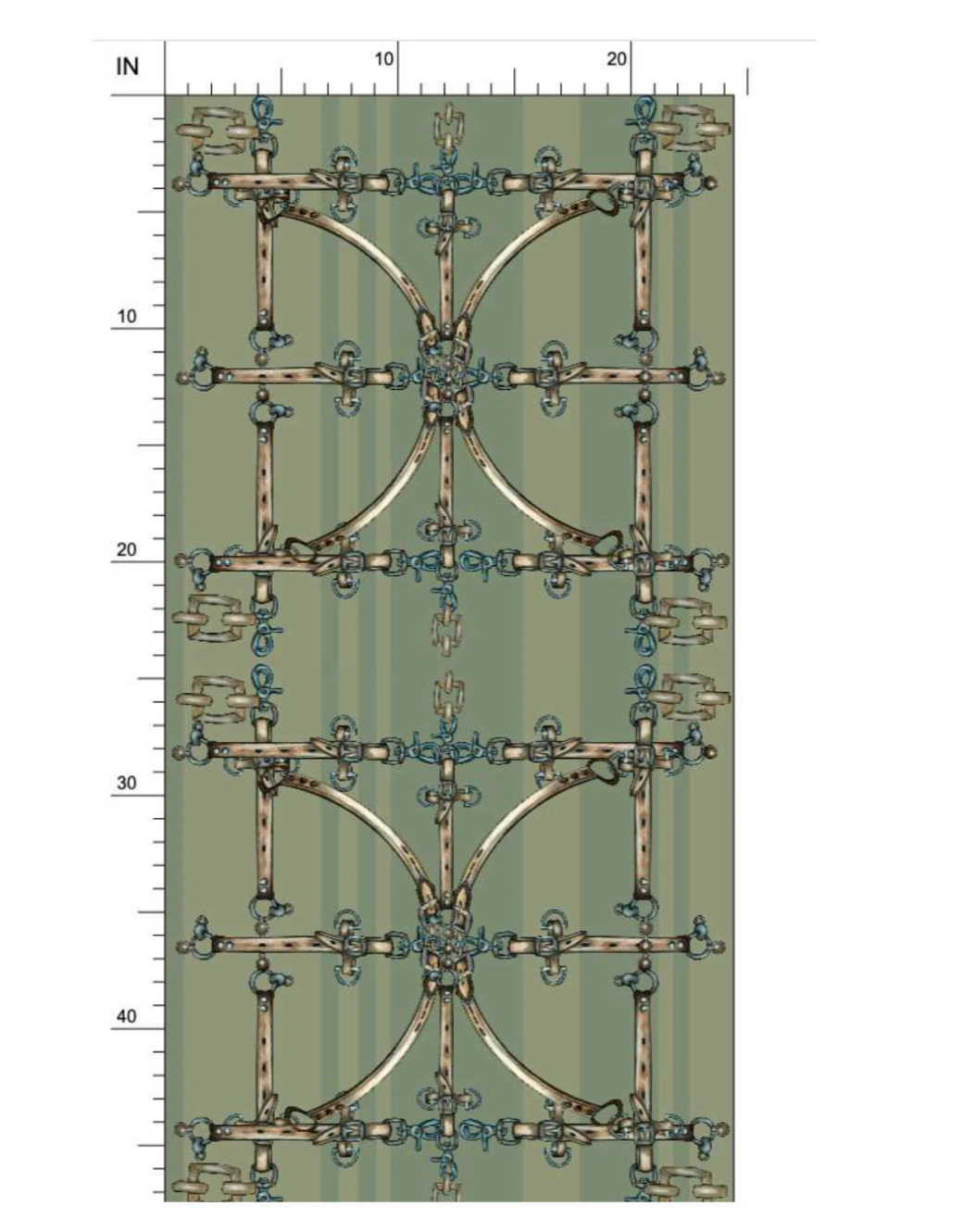 Sage Snaffle Bit Wallpaper Luxury Equestrian Home Decor Farmhouse Wall Accent Wallpaper Neutral Decor