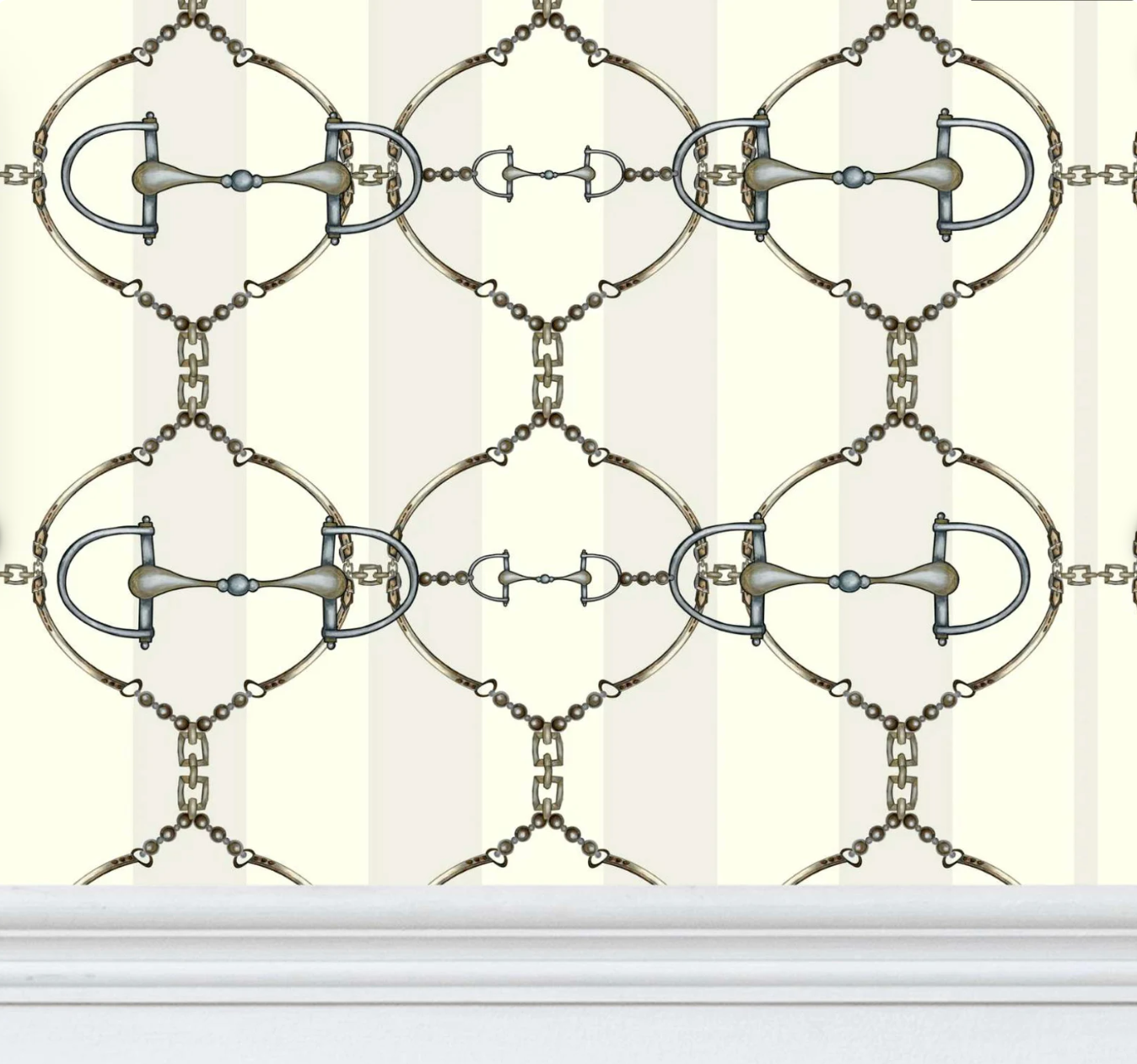 Luxury Snaffle Bit Wallpaper Equestrian Home Decor Farmhouse Wall Accent Wallpaper Neutral Decor