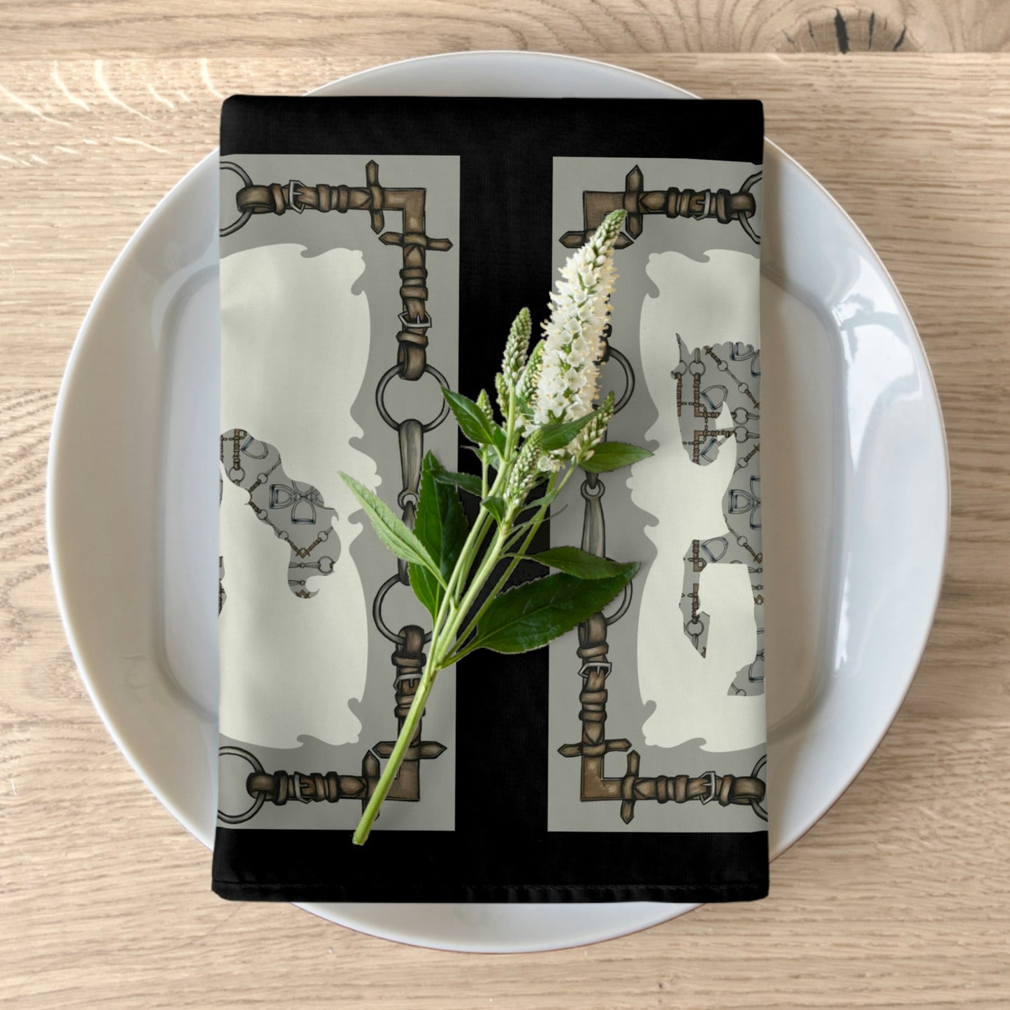 Black and Gray Dressage Piaffe Napkins (Set of 4)