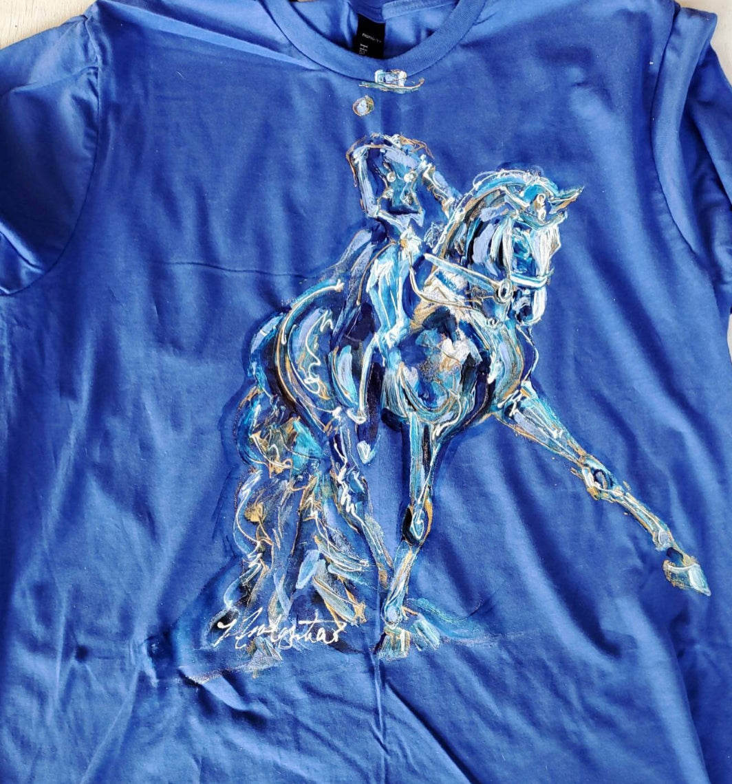 Hand Painted Dressage Horse Shirt.