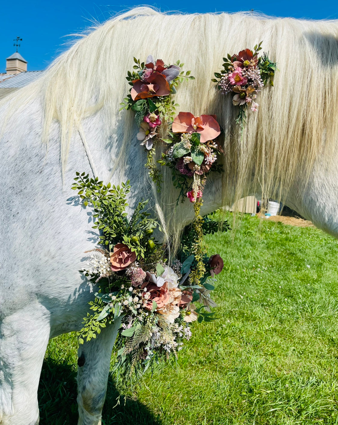 Horse Flower Garland And Accessories - Horse Photography Prop - Rustic Wedding Decor - Horse Maternity Shoot - Equine Photography Garland - Bridal Photography