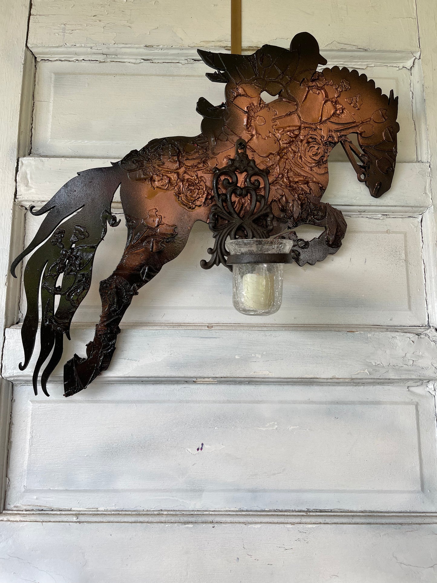 Jumping Horse Equestrian Hanging Sconce