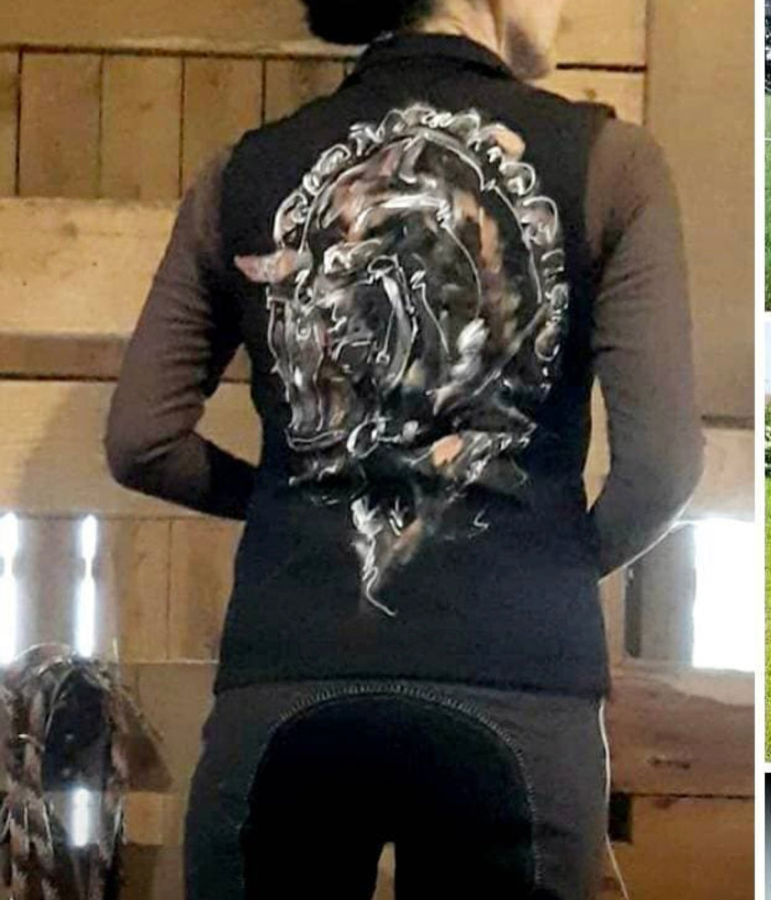 Hand Painted Baroque Dressage Horse Head Shirt.