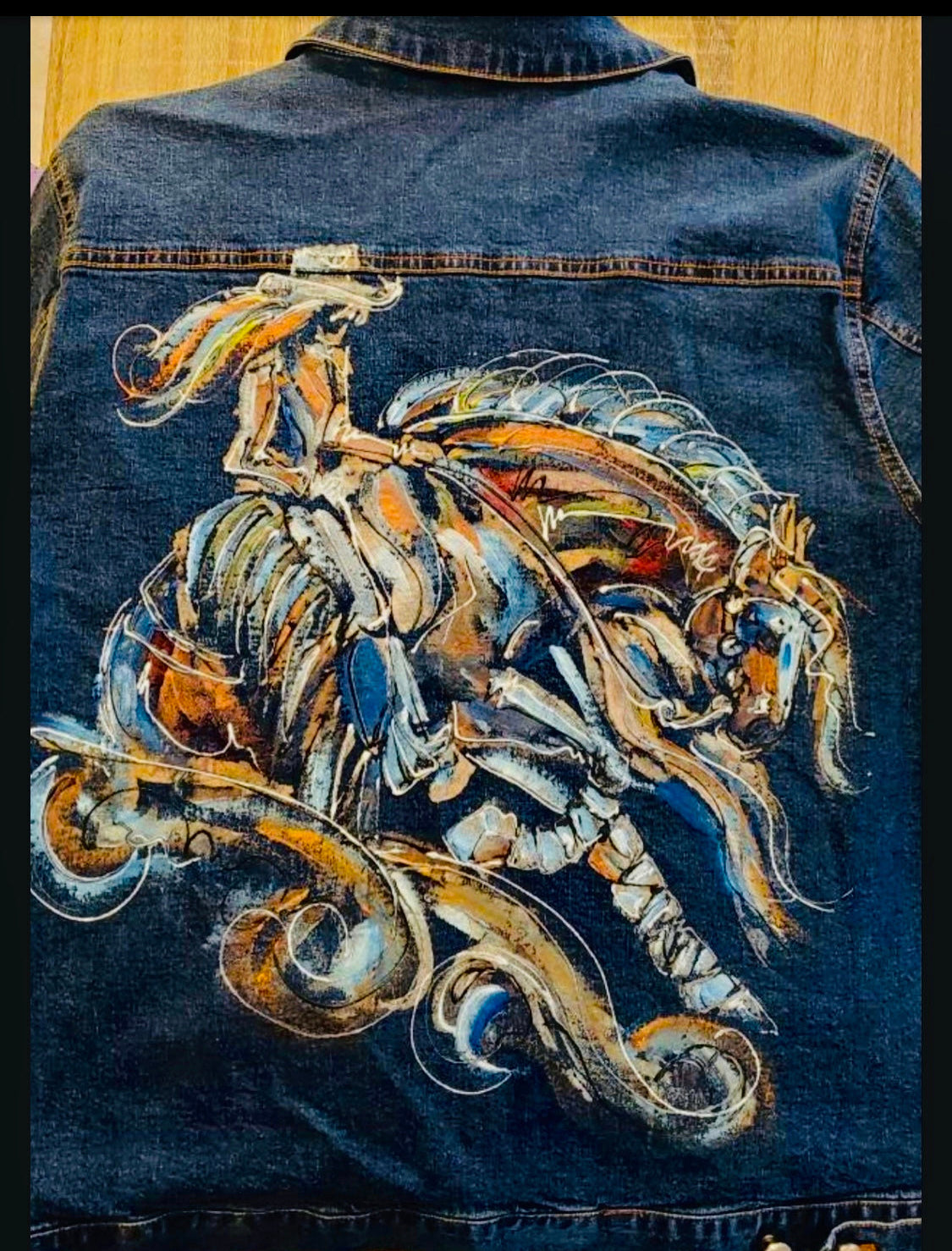 Hand Painted reining horse sliding stop Shirt.