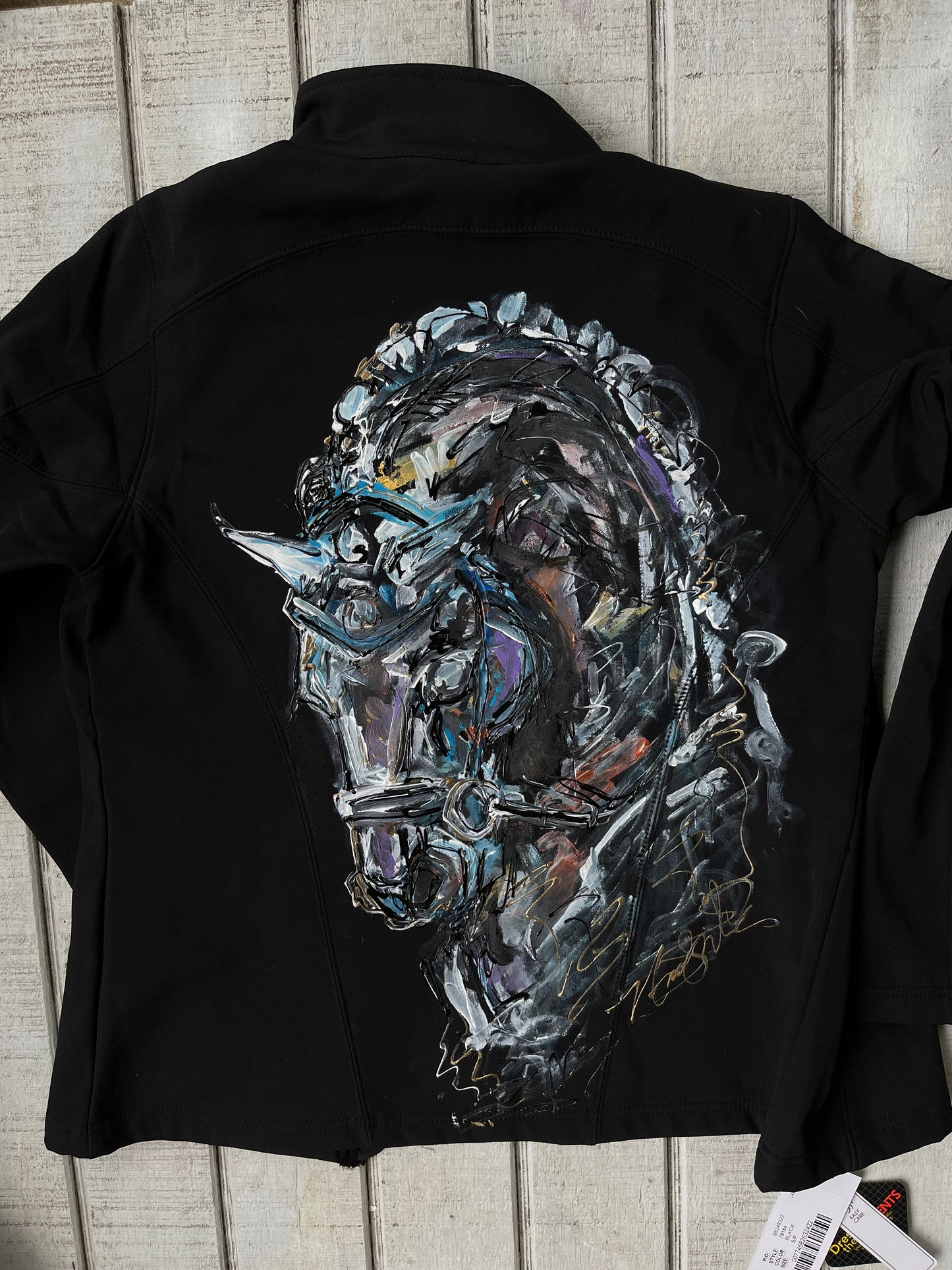 Hand Painted Baroque Dressage Horse Head Shirt.