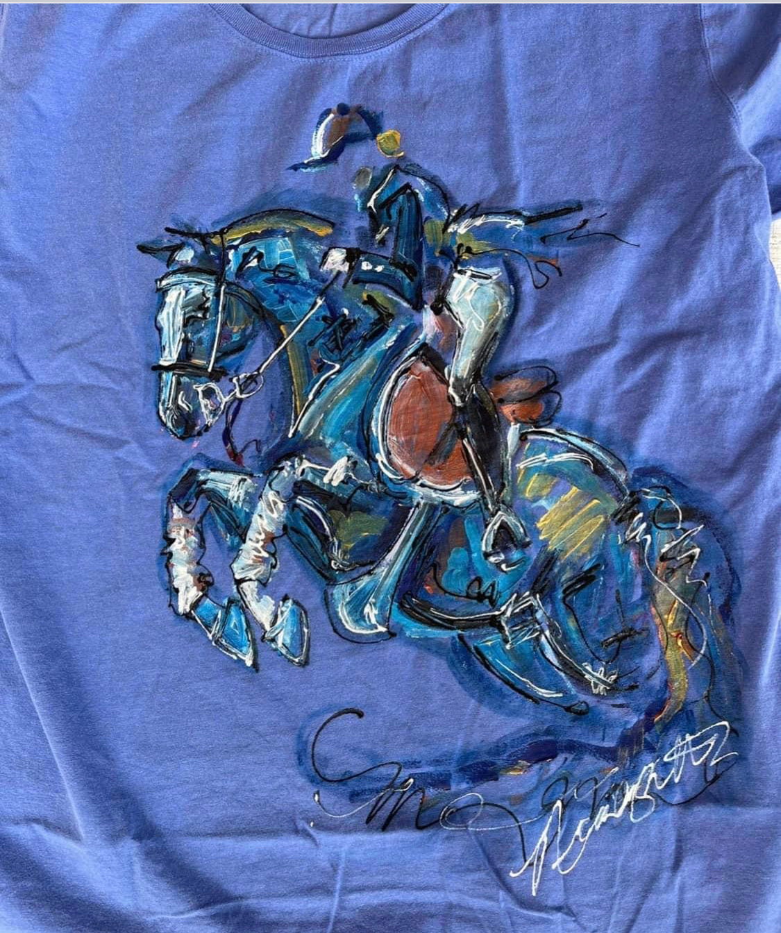 Hand Painted Hunter Jumper Shirt.